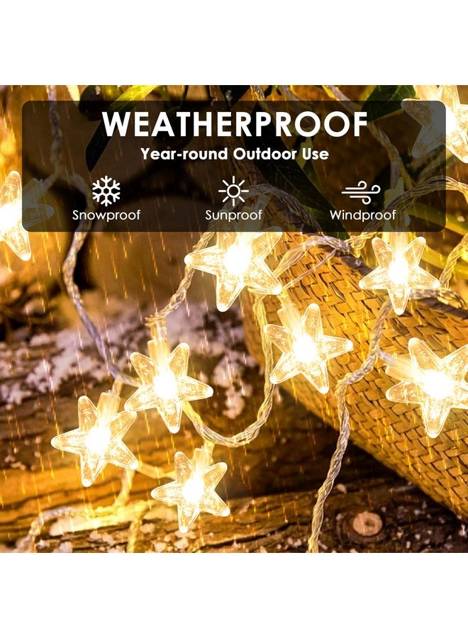 Gesto أضواء خيطية زينة جستو - 14 مصباح LED كريستالي على شكل نجوم للزينة الداخلية والخارجية، زينة شجرة عيد الميلاد، زينة ديوالي، زينة المعبد، حفلة عيد الميلاد (أبيض دافئ) - Image 2