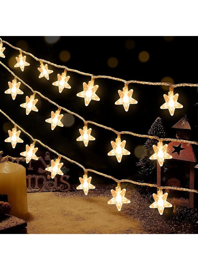 Gesto أضواء خيطية زينة جستو - 14 مصباح LED كريستالي على شكل نجوم للزينة الداخلية والخارجية، زينة شجرة عيد الميلاد، زينة ديوالي، زينة المعبد، حفلة عيد الميلاد (أبيض دافئ) - Image 3