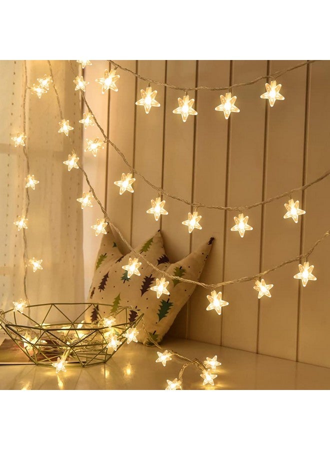 Gesto أضواء خيطية زينة جستو - 14 مصباح LED كريستالي على شكل نجوم للزينة الداخلية والخارجية، زينة شجرة عيد الميلاد، زينة ديوالي، زينة المعبد، حفلة عيد الميلاد (أبيض دافئ) - Image 1