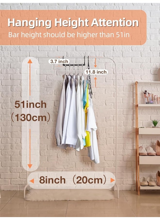 HOUSE DAY - HOUSE DAY Closet Organizers and Storage, Magic Hangers Space Saving Clothes Hangers, Smart Space Saver Sturdy Plastic Hangers with 5 Holes for Heavy Clothes, College Dorm Room Essentials 8 Pack Black - Image 1
