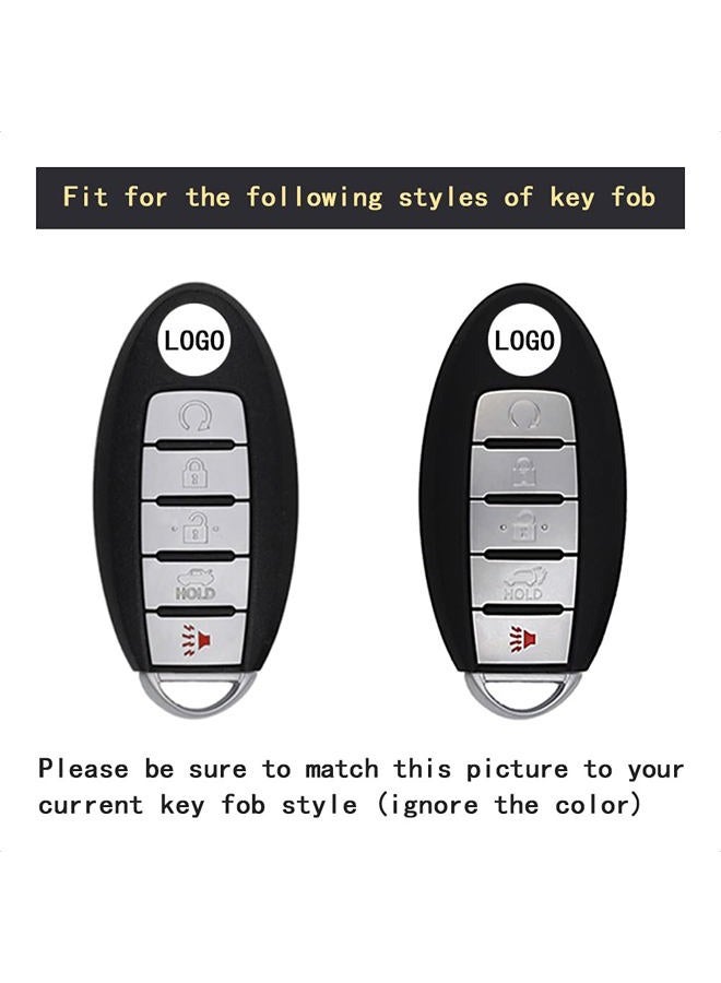 TANGSEN Smart Key Fob Case for INFINITI JX35 Q50 Q60 QX56 QX60 QX80 for NISSAN ALTIMA ARMADA MAXIMA MURANO PATHFINDER ROGUE 5 Button Keyless Entry Remote 3D Carbon Fiber ABS Black Silicone Cover - Image 4