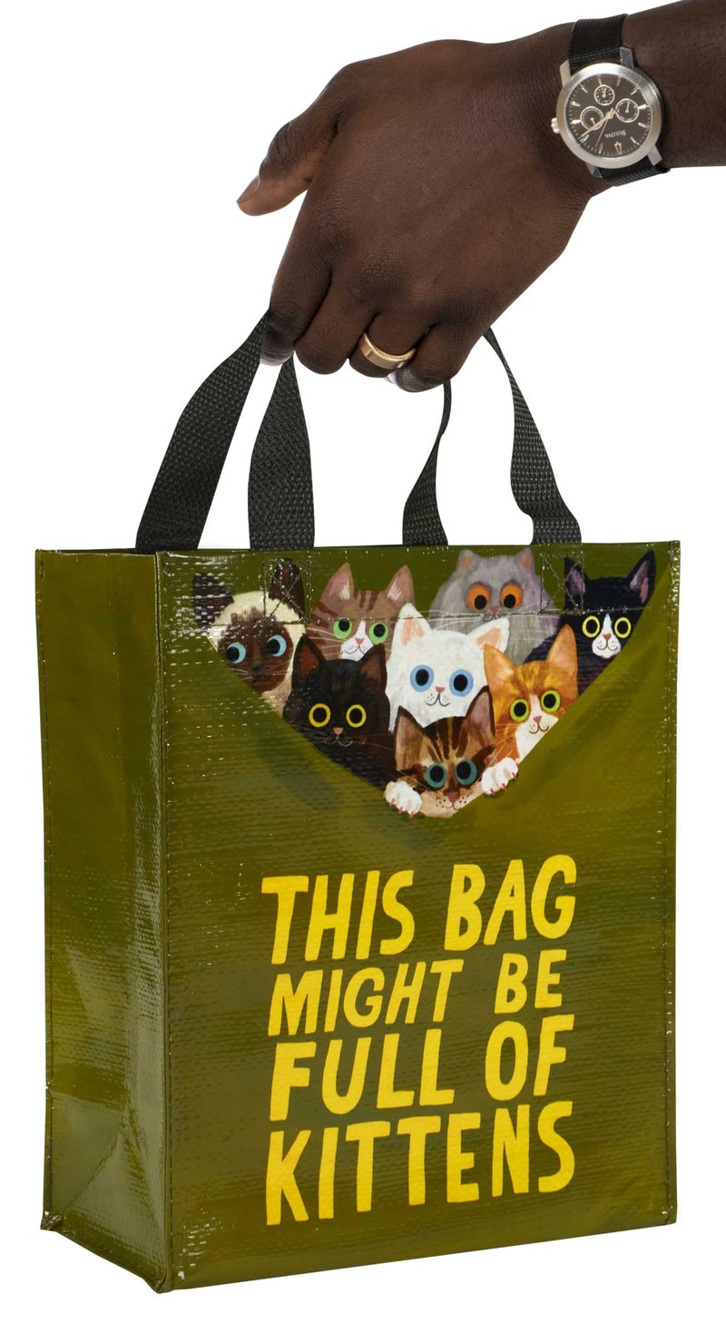 Blue Q Handy Tote Bag - This Bag Might Be Full of Kittens - Recycled & Reusable Sturdy Canvas Shopping Bag with Quirky Art and Handles, 95% Recycled Material, Ideal for Lunch, 10" h x 8.5" w x 4.5" d - Image 3