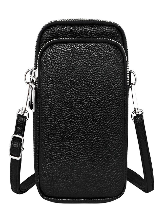 WITERY Small Crossboby Bag for Women - Triple PU Leather Mini Phone Purse Lightweight Shoulder Bag, Ladies Multi-Pocket Crossbody Purse Travel Pouch Wallet with Adjustable Strap - Image 1