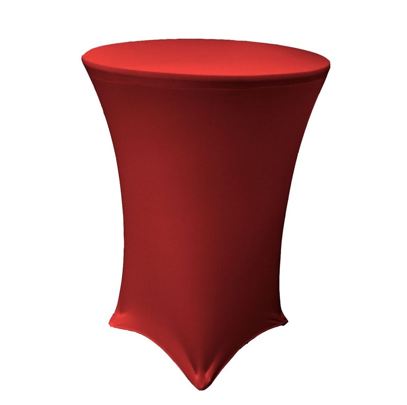 LA Linen Spandex Round Tablecloth for Cocktail Table, 36 by 42-Inch, Red - Image 4
