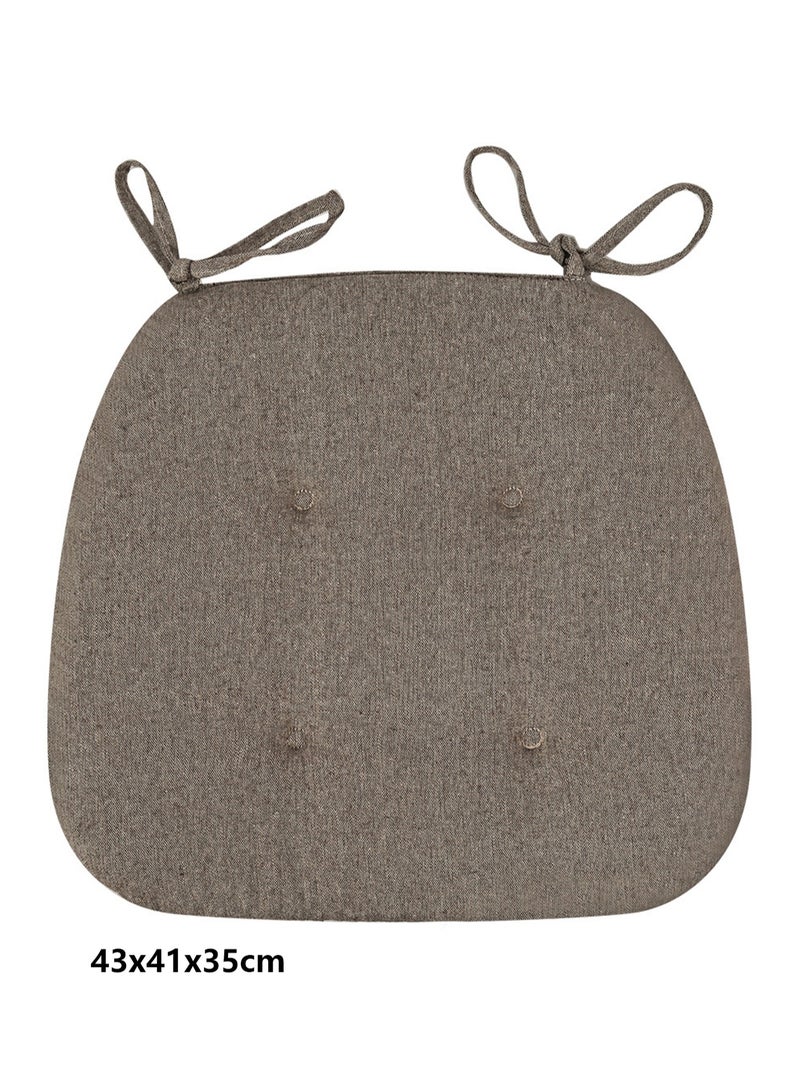 Japanese Style Cushion Chair Cushion Fabric Breathable Student Chair Cushion Nordic Stool Dining Table Chair Office Cushion (Brown)  - Image 2