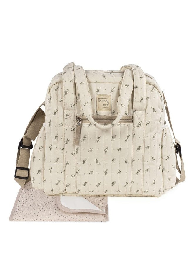 Walking Mum Mimosa Diaper Bag for Strollers - Spacious Baby Bag with Changing Pad, Thermal & Waterproof Pockets, Side Bottle Pockets, Shoulder & Hand Straps, Green - Image 1
