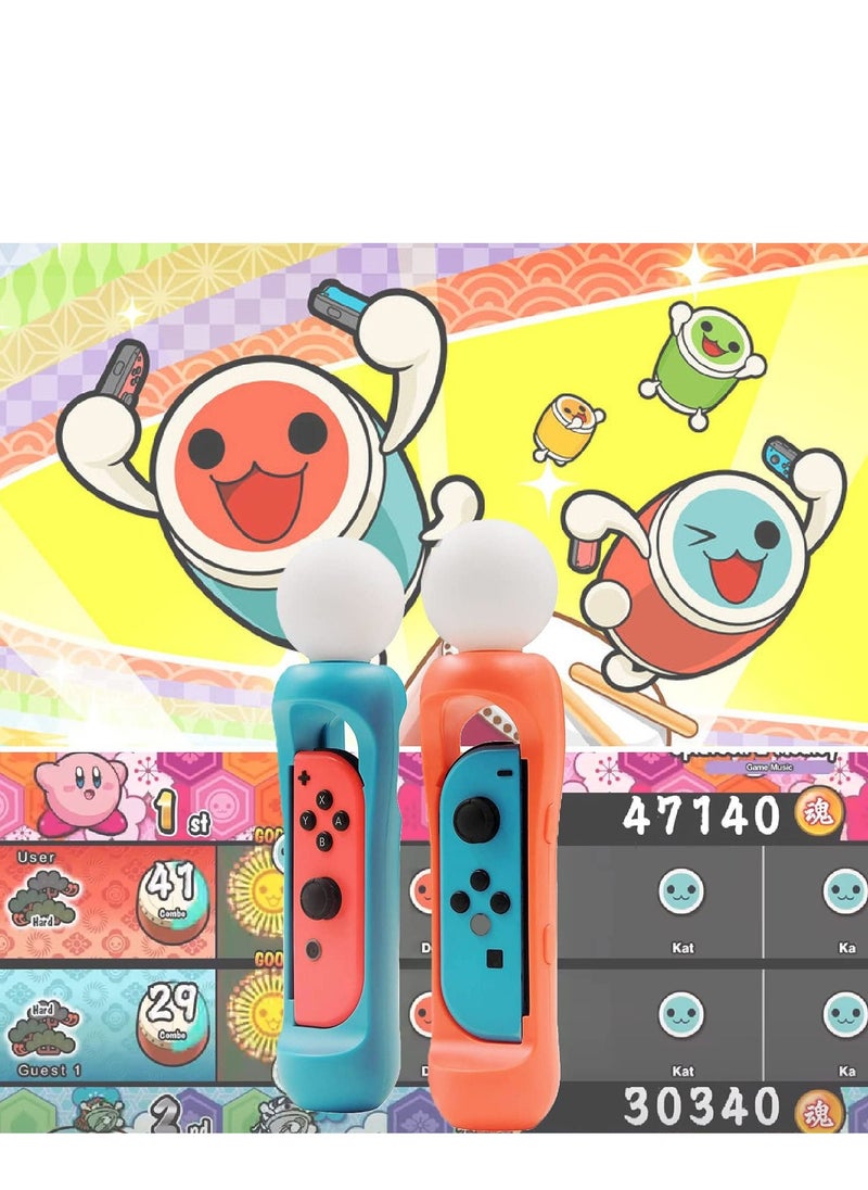 KASTWAVE - 2Pack Switch Drumstick For Sensing Taiko No Tatsujin Somatosensory Drum Grip Motion Game Accessories Both Hands Joy Con Pad DrumStick - Image 1