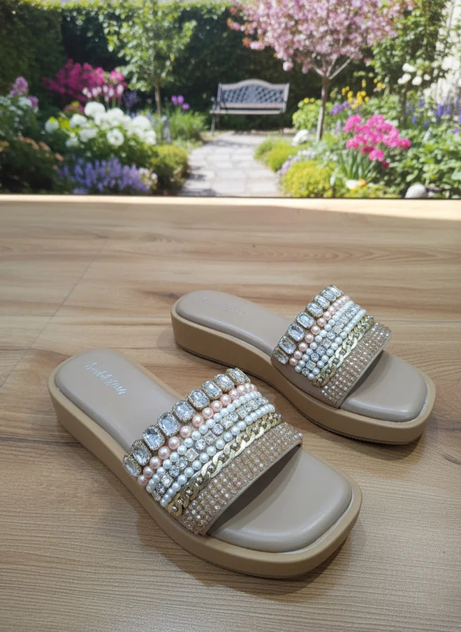 Sandal Stories SANDAL STORIES Embellished PU Party Flatform Sandals