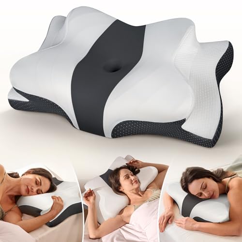 Cozyplayer True Cooling Cervical Neck Pillow for Pain Relief, Ergonomic Side Sleeper Pillow for Neck Support, Odorless Orthopedic Contour Memory Foam Pillows, Bed Pillow for Back Stomach Sleeper - Image 1