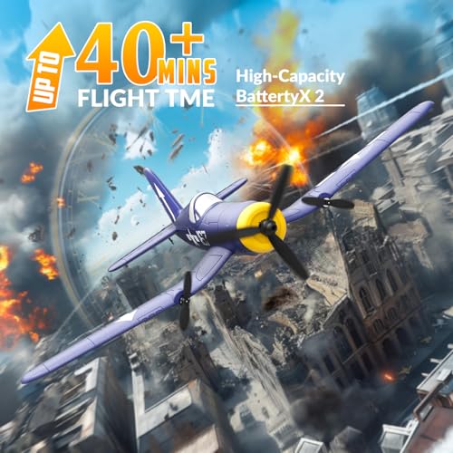 volantexrc RC Plane 3 Channel Remote Control Airplane Fighter Toys 24GHz 6axis Gyro Stabilizer RTF Glider Aircraft Plane Easy to Fly for Adults Beginners F4U Corsair - Image 5