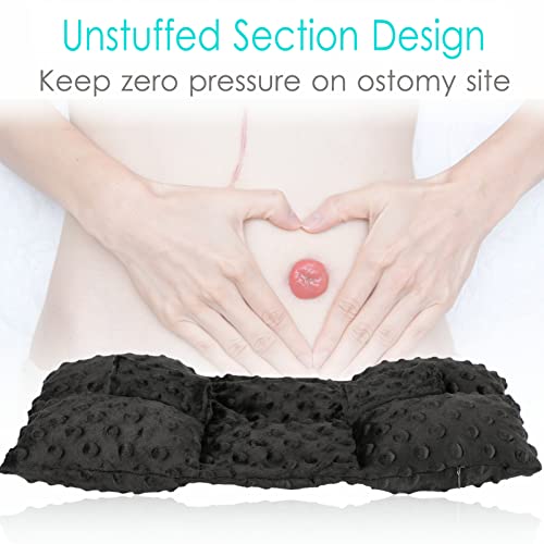 D. Cozy Ostomy Seat Belt Pillow Stoma Seatbelt Protector Ostomy Bag Cover Pillow for Driving Ileostomy Ostomy Support Pillow Urostomy Supplies Car Women Men Minky Dot Black - Image 2