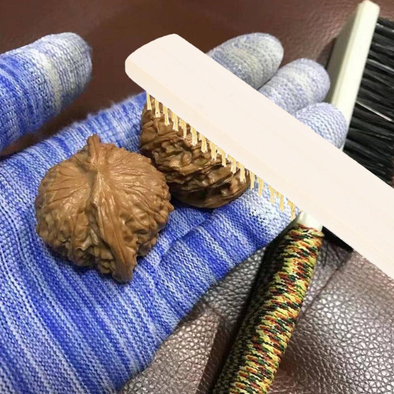 3 قطع من مجموعة فرشاة الأسلاك بمقابض خشبية مع شعيرات نحاسية نقية مقاس 6X16 لإزالة الصدأ والتنظيف العميق للأسطح المعدنية والخشبية - Image 5