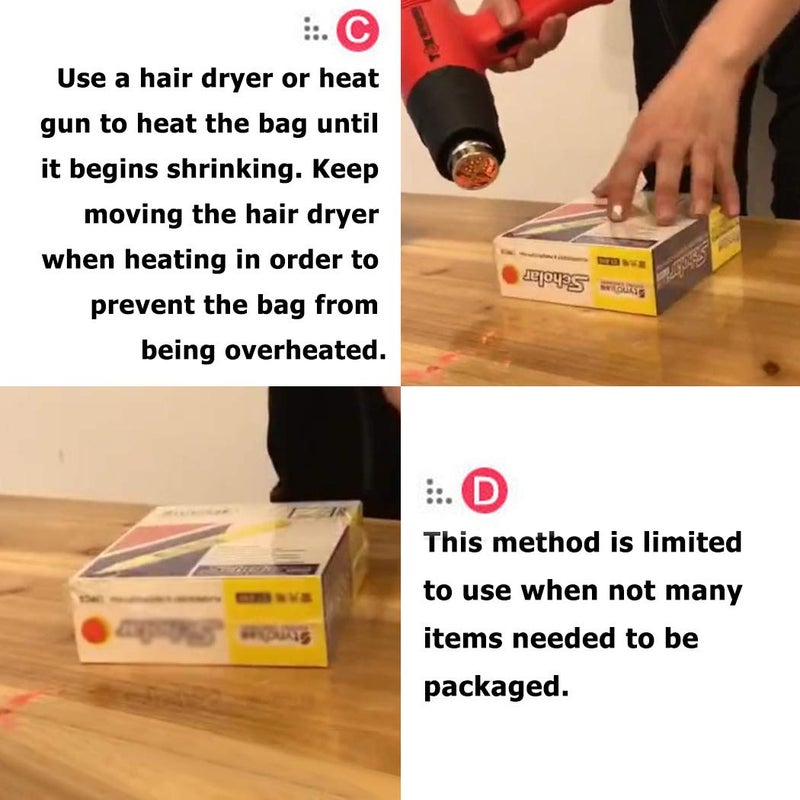 CNYMANY 300 pcs Heat Shrink Wrap Bags, CNYMANY 3.9x6.3 5x7.5 5.2x9.2 inch 3 Sizes Clear Odorless Heat Shrink Film Wrap for Homemade DIY Project Packaging Soap Candle Jar Bath Bomb Gift - Image 4