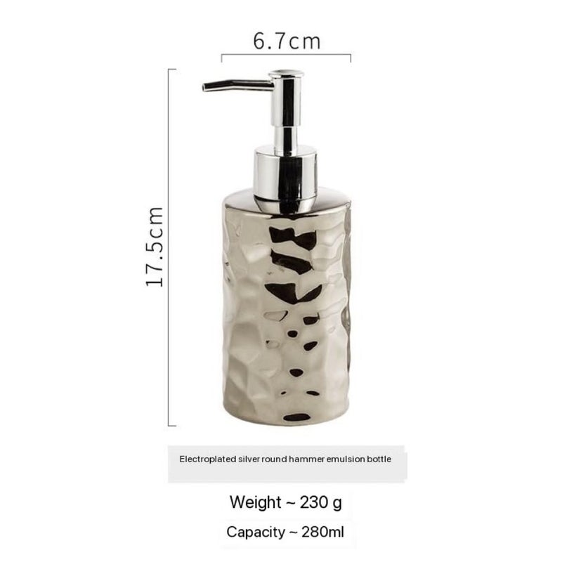 FabSeasons Soap Dispenser with Pump, Golden symmteric Pattern Bottle for Liquid soap, Homemade Lotions and Essential Oil, 380ML, Circular Base - Image 3