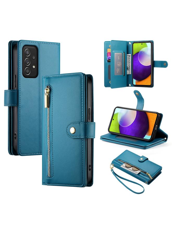 erorex Case For Samsung Galaxy A52 5G / 4G / A52s Nine Card-slot Zipper Wallet Bag Leather Phone Case - Image 1