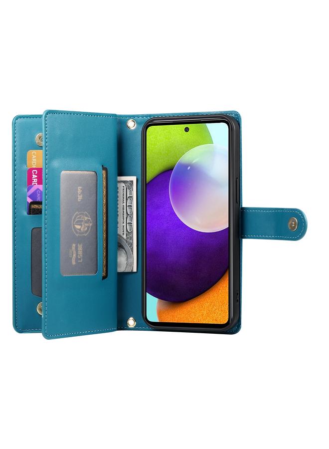 erorex Case For Samsung Galaxy A52 5G / 4G / A52s Nine Card-slot Zipper Wallet Bag Leather Phone Case - Image 3