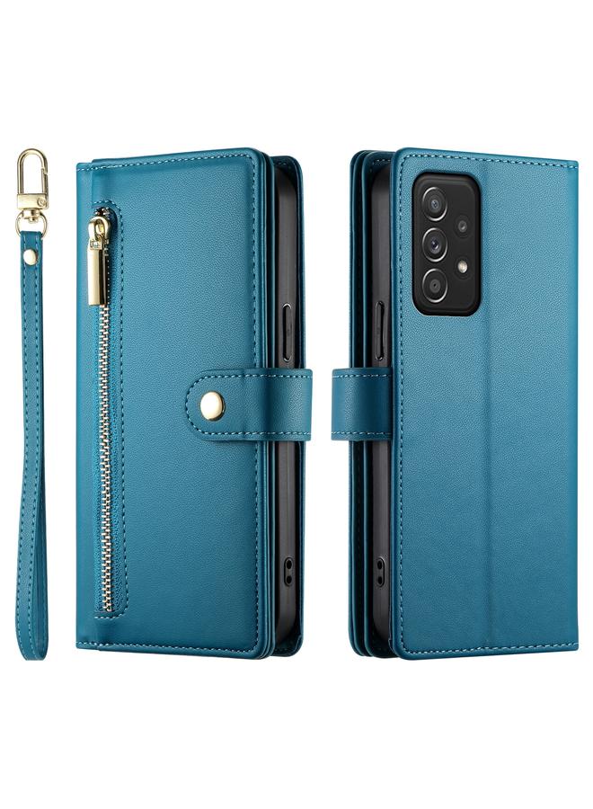 erorex Case For Samsung Galaxy A52 5G / 4G / A52s Nine Card-slot Zipper Wallet Bag Leather Phone Case - Image 2