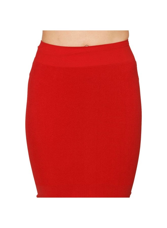 zivame Zivame All Day Seamless Mermaid Saree Shapewear with Removable Drawcord |Shaping Petticoat- Tango Red - Image 5