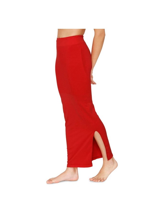 zivame Zivame All Day Seamless Mermaid Saree Shapewear with Removable Drawcord |Shaping Petticoat- Tango Red - Image 2