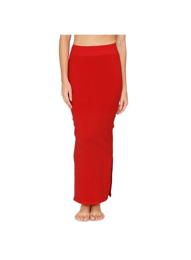 zivame Zivame All Day Seamless Mermaid Saree Shapewear with Removable Drawcord |Shaping Petticoat- Tango Red - Image 1