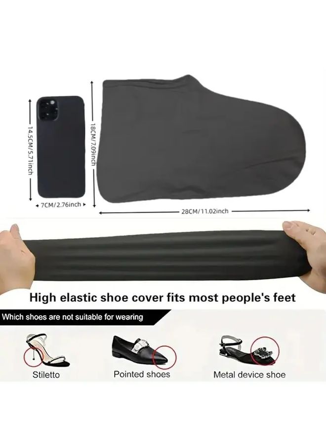 White Heavy Duty Waterproof Latex Shoe Covers For Mud Rain Snow Protection Foldable Unisex - Image 4