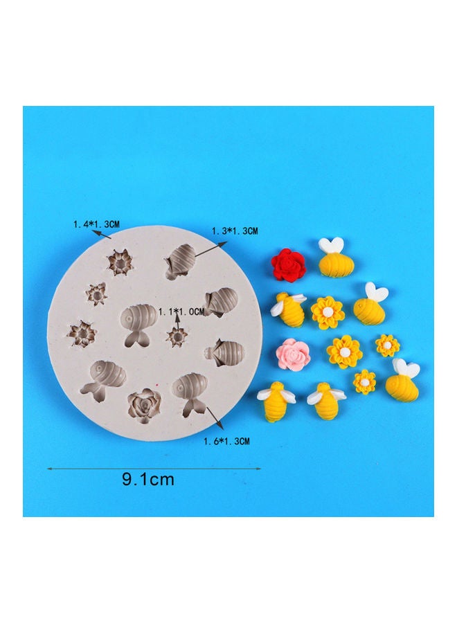Flower Shape Chocolate Pastry Baking Mold Light Grey 9.1cm - Image 2