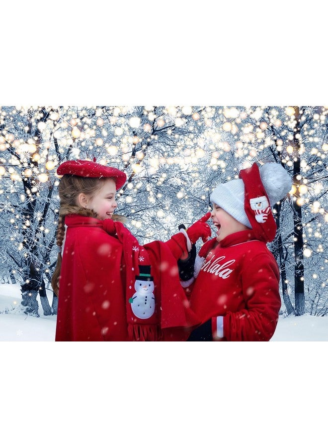 CINRAY Winter Scene Backdrop For Photography 10X8Ft Glitter White Snow Forest Wonderland Landscape Background For Family Christmas Party Decoration Xmas Holiday Portrait Photo Studio Props (120X96 Inch) - Image 5
