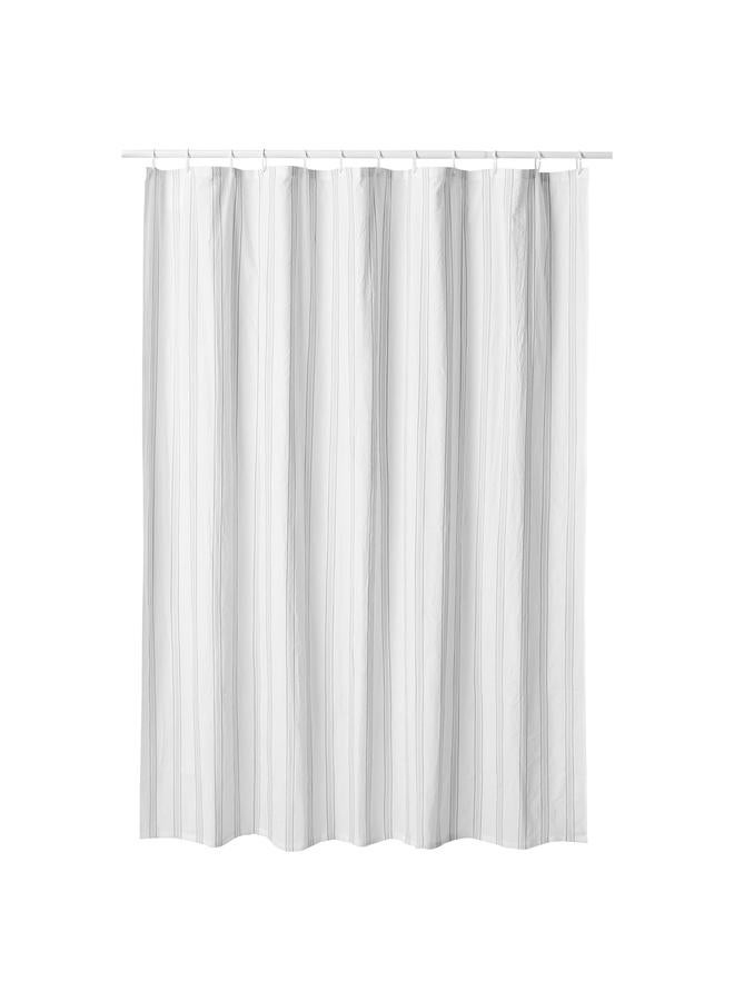 Zaboon Shower Curtain, White/Grey, 180X200 Cm - Image 1