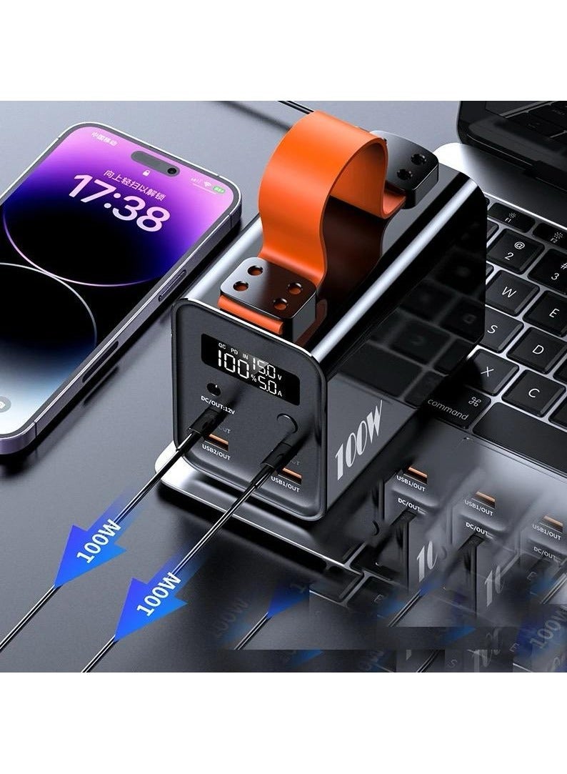 Raxoom 50000mAh Portable Power Bank with 5 Outputs, 3 Inputs, and 120W PD Charging - Image 1