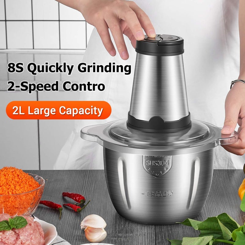 moobody Electric Meat Grinder 2L Multi Function Stainless Steel Food Processor for Meat Vegetables - Image 3