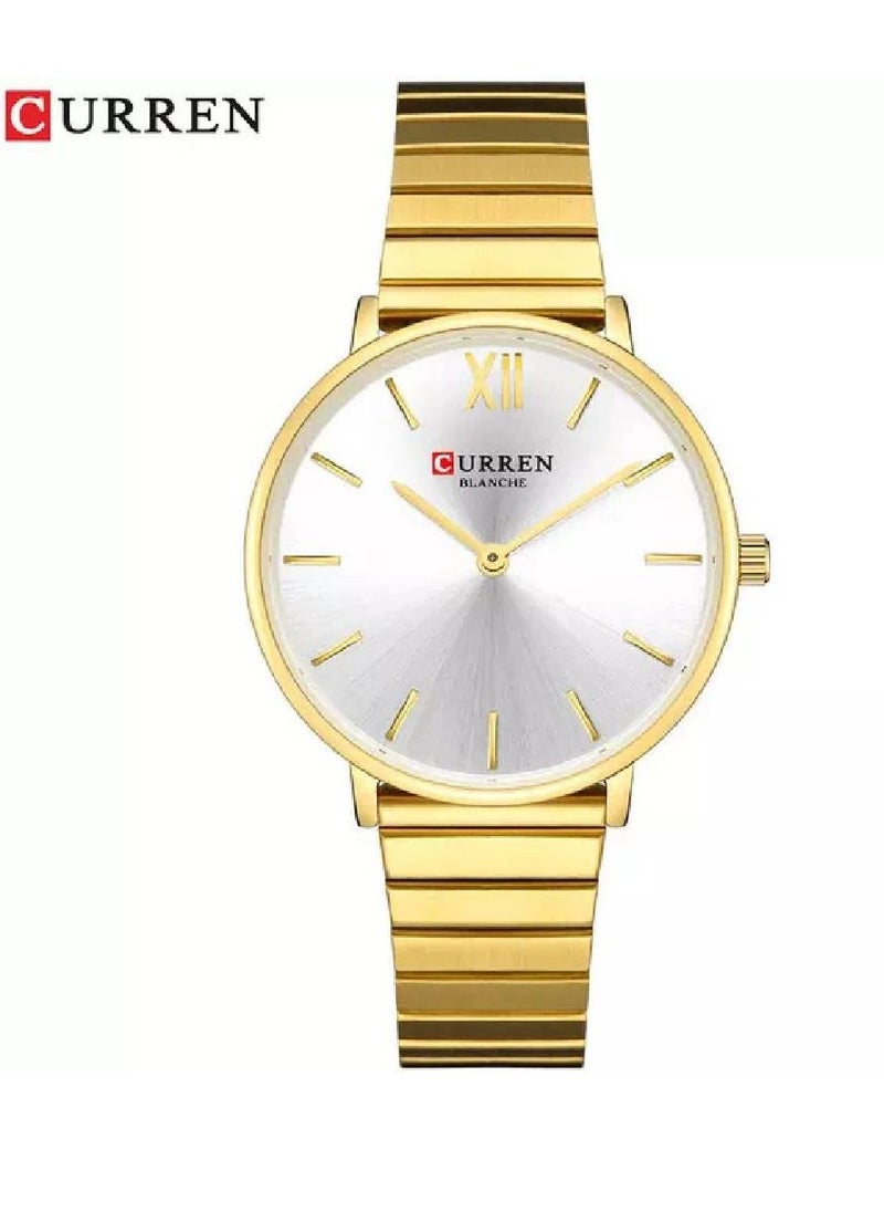CURREN - 9040 Brand Luxury Waterproof Women's Watch with Quartz Ladies Wrist Watch Gold - Image 1