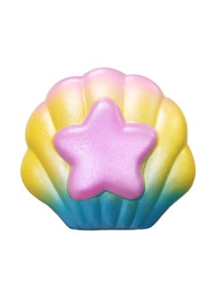 PU Foam Slow Rebound Cute Colorful Fragrance Big Shell Squishy Squeeze Decompression Toy Pinch Music-Color:Yellow Colorful-Specifications:13*12*5cm