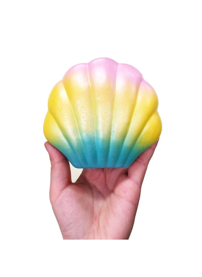 Generic PU Foam Slow Rebound Cute Colorful Fragrance Big Shell Squishy Squeeze Decompression Toy Pinch Music-Color:Yellow Colorful-Specifications:13*12*5cm  - Image 5