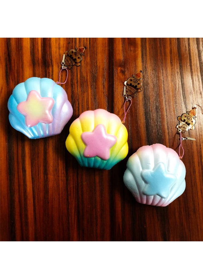 Generic PU Foam Slow Rebound Cute Colorful Fragrance Big Shell Squishy Squeeze Decompression Toy Pinch Music-Color:Yellow Colorful-Specifications:13*12*5cm  - Image 3