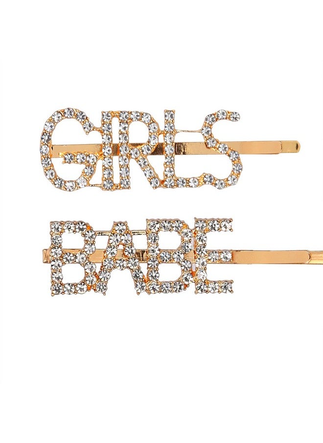 YouBella - Jewellery Hair Accessories Golden Crystal Combo Of 2 Hair Pin Hair Clip For Girls And Women (Style 4) - Image 1
