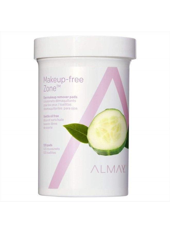 Almay - Oil Free Gentle Eye Makeup Remover Pads, Hypoallergenic, Cruelty Free, -Fragrance Free, Ophthalmologist Tested, 120 Pads - Image 1