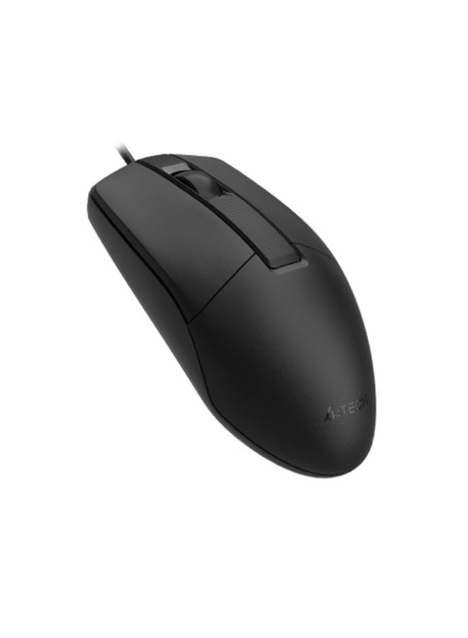 A4TECH OP-330 Optical Wired Mouse, Hyper-Fast Scrolling, 1200 DPI Precision, Contoured Design with 8 Gestures & 4-Way Wheel