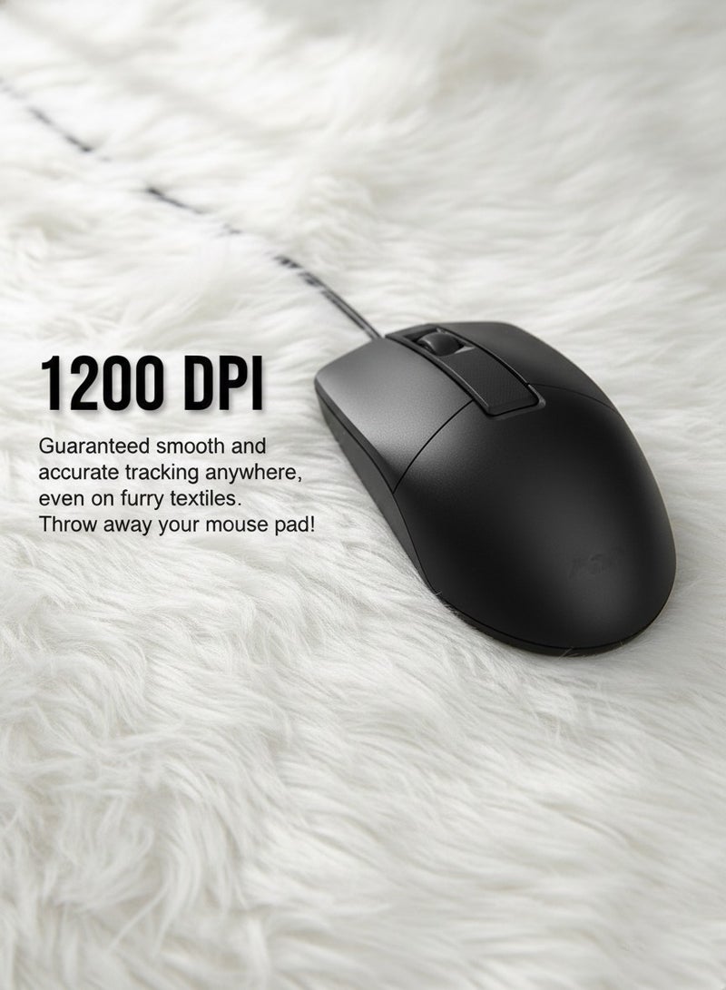 A4TECH OP-330 Optical Wired Mouse, Hyper-Fast Scrolling, 1200 DPI Precision, Contoured Design with 8 Gestures & 4-Way Wheel - Image 3