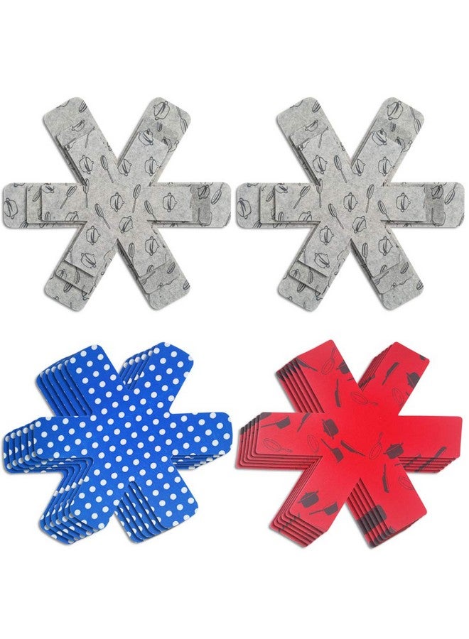 سورس تون مجموعة من 18 واقيًا للأواني والمقالي، وسادات فاصلة من SourceTon بثلاثة أحجام تفصل أواني الطهي وتحميها لتجنب الخدش (15 بوصة، 14 بوصة، 10 بوصة) - Image 1