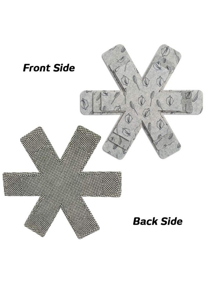 سورس تون مجموعة من 18 واقيًا للأواني والمقالي، وسادات فاصلة من SourceTon بثلاثة أحجام تفصل أواني الطهي وتحميها لتجنب الخدش (15 بوصة، 14 بوصة، 10 بوصة) - Image 2