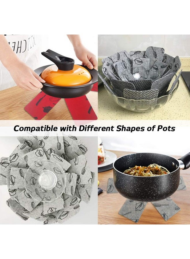 سورس تون مجموعة من 18 واقيًا للأواني والمقالي، وسادات فاصلة من SourceTon بثلاثة أحجام تفصل أواني الطهي وتحميها لتجنب الخدش (15 بوصة، 14 بوصة، 10 بوصة) - Image 5