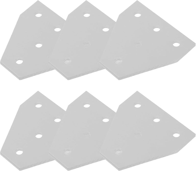 Generic 6pcs T-Shaped 5-Hole Aluminum Corner Bracket for 2020 Aluminum Extrusion Profile, Metal Corner Connector Plate for Industrial Frames and 3D Printer Reinforcement, Silver - Image 1