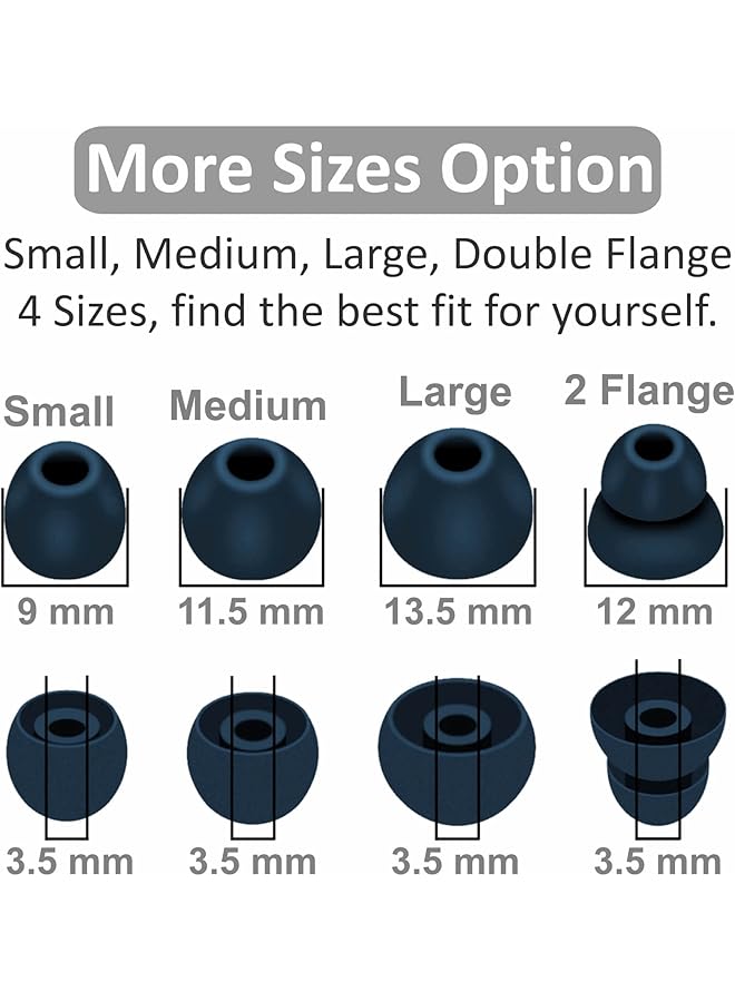 erorex Ear Tip Replacement For Powerbeats Pro Beats Flex Replacement Earbuds Tip Ear Gel Ear Plug Eartip Compatible With Powerbeats Pro Noise Reduce Silicone Rubber Gel Earbuds Eartips 8 Pairs Navy - Image 3