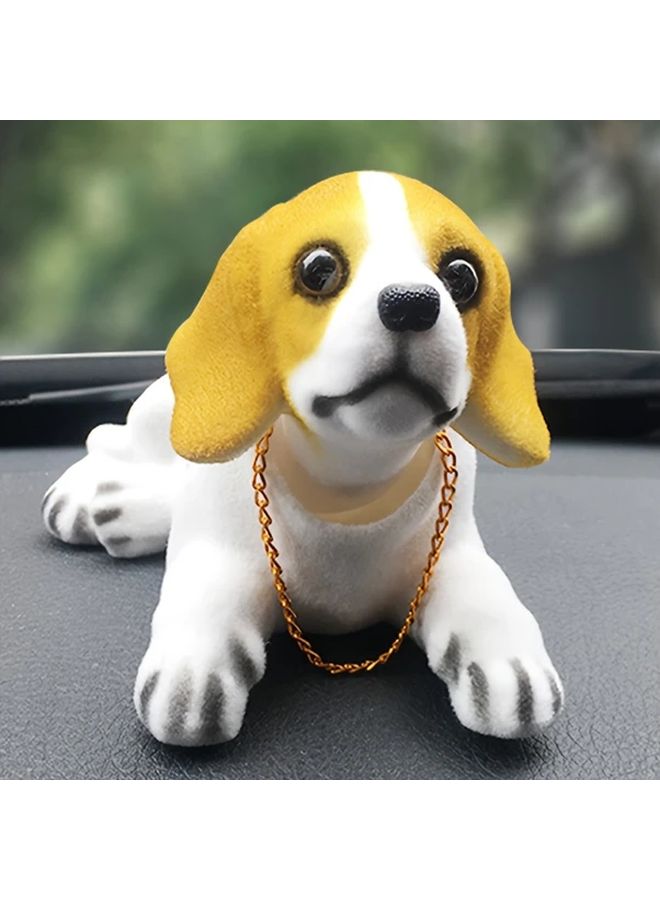 Yellow Dog Head Shaking Car Ornament Desktop Decor Gift for Office Auto - Image 4