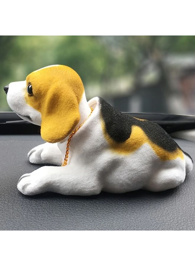 Yellow Dog Head Shaking Car Ornament Desktop Decor Gift for Office Auto - Image 2