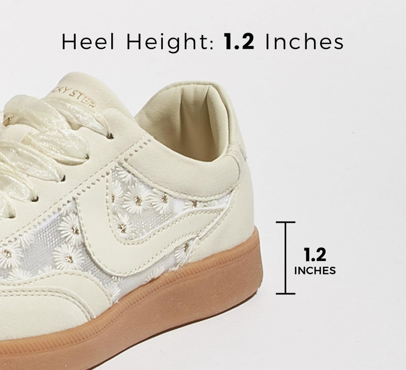LUCKY STEP Women's Classic Fashion Casual Sneakers Skate Shoes No Slip Lace Up Walking Shoes(9 M US Beige Mesh) - Image 5