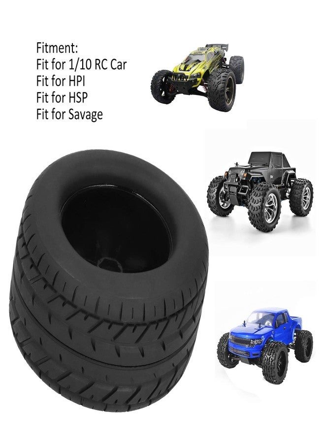 DAUERHAFT 4pcs 115mm Wheel Rim Tires, Rubber Plastic Black Truck Tires, RC Car Tires, Wheels Replacement for ZD Racing 1/10 RC Car Model - Image 2