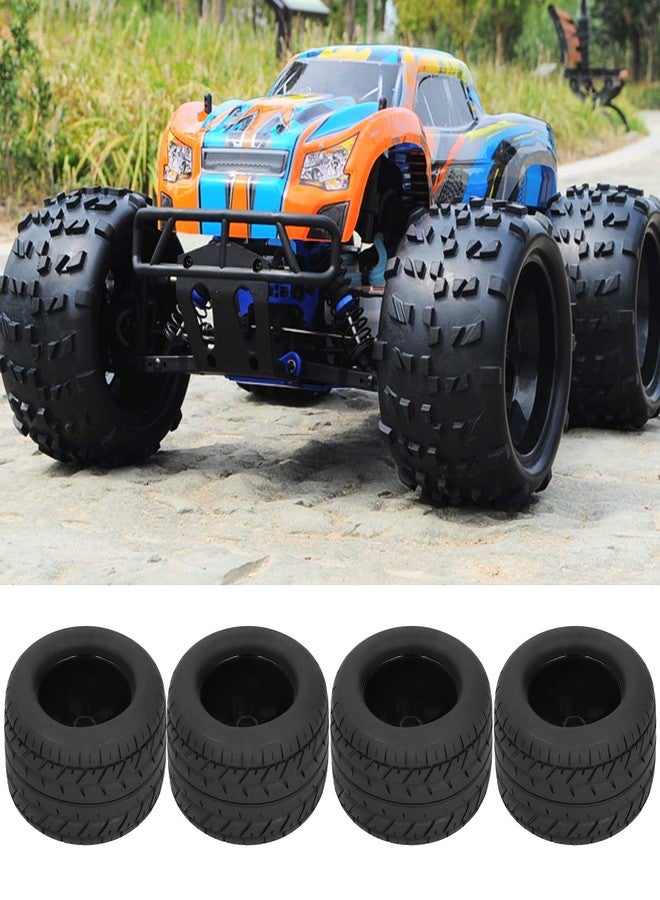 DAUERHAFT 4pcs 115mm Wheel Rim Tires, Rubber Plastic Black Truck Tires, RC Car Tires, Wheels Replacement for ZD Racing 1/10 RC Car Model - Image 4