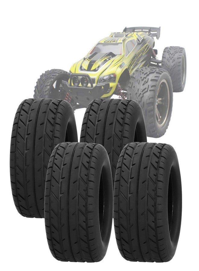 DAUERHAFT 4pcs 115mm Wheel Rim Tires, Rubber Plastic Black Truck Tires, RC Car Tires, Wheels Replacement for ZD Racing 1/10 RC Car Model - Image 1