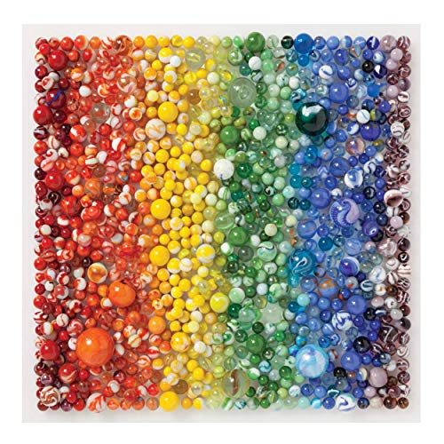 Galison 500 Piece Rainbow Marbles Jigsaw Puzzle for Families and Adults, Finished Puzzle is a Unique Rainbow Image, Photo Art Puzzle Includes Varying Colors and Sizes of Marbles - Image 2